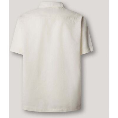 Pepe Jeans - Camisa de lino cuello cubano. Blanco M Pepe Jeans - Camisa de lino cuello cubano. Blanco M