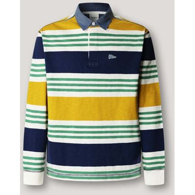 Pepe Jeans - Polo de hombre rugby rayas manga larga. Blanco XS Pepe Jeans - Polo de hombre rugby rayas manga larga. Blanco XS