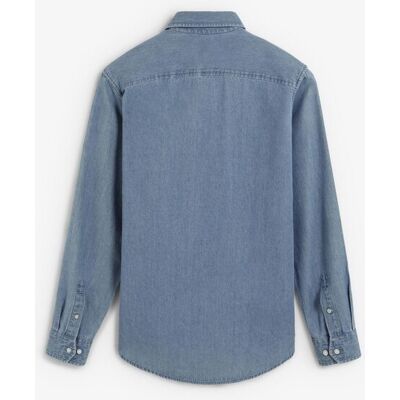 Scalpers - Camisa vaquera de hombre regular fit con bolsillos en el pecho. Azul claro M Scalpers - Camisa vaquera de hombre regular fit con bolsillos en el pecho. Azul claro M