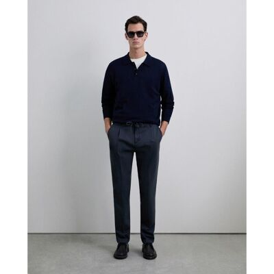 Scalpers - Pantalón chino de hombre de algodón con corte regular. Azul oscuro 46 Scalpers - Pantalón chino de hombre de algodón con corte regular. Azul oscuro 46
