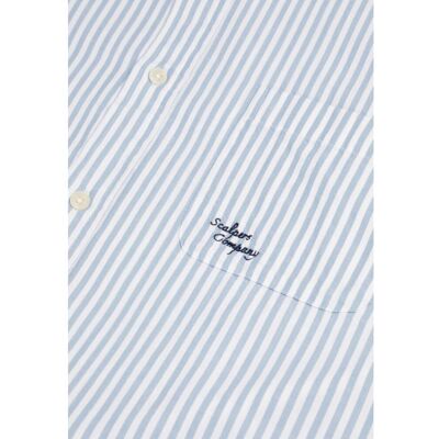 Scalpers - Camisa de hombre regular fit a rayas con bolsillo. Azul 47 Scalpers - Camisa de hombre regular fit a rayas con bolsillo. Azul 47