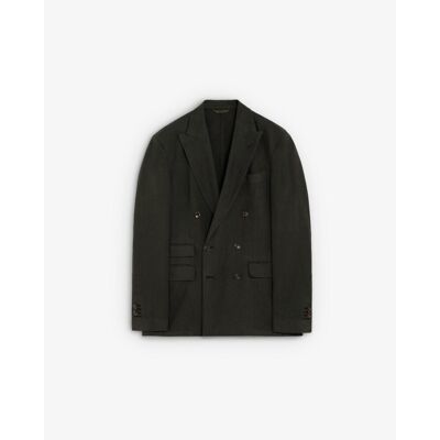 Scalpers - Chaqueta de traje de hombre regular fit cruzada con aberturas traseras. Verde oscuro 46 Scalpers - Chaqueta de traje de hombre regular fit cruzada con aberturas traseras. Verde oscuro 46