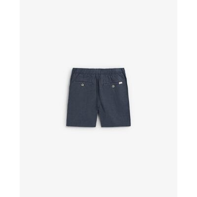 Scalpers - Bermuda de lino de hombre con cordón de ajuste y bolsillos traseros. Navy 44 Scalpers - Bermuda de lino de hombre con cordón de ajuste y bolsillos traseros. Navy 44