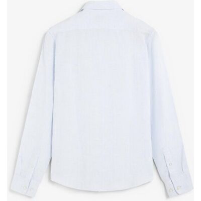 Scalpers - Camisa de lino de hombre regular fit lisa. Azul claro L Scalpers - Camisa de lino de hombre regular fit lisa. Azul claro L
