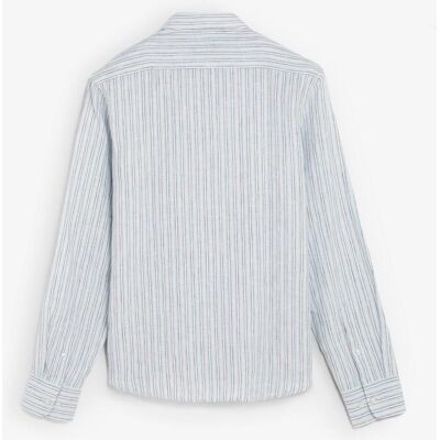 Scalpers - Camisa de lino de hombre regular fit a rayas. Marrón L Scalpers - Camisa de lino de hombre regular fit a rayas. Marrón L