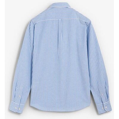 Scalpers - Camisa de hombre regular con estampado de rayas. Azul claro XXL Scalpers - Camisa de hombre regular con estampado de rayas. Azul claro XXL