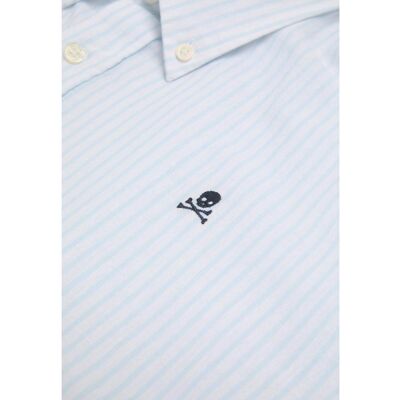 Scalpers - Camisa de hombre a rayas de manga larga. Azul L Scalpers - Camisa de hombre a rayas de manga larga. Azul L