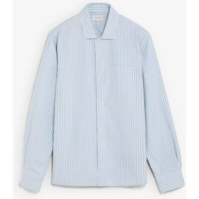 Scalpers - Camisa de hombre a rayas con bolsillo en el pecho. Azul claro XS Scalpers - Camisa de hombre a rayas con bolsillo en el pecho. Azul claro XS