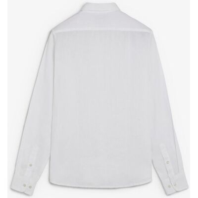 Scalpers - Camisa de lino de hombre regular fit lisa. Blanco L Scalpers - Camisa de lino de hombre regular fit lisa. Blanco L