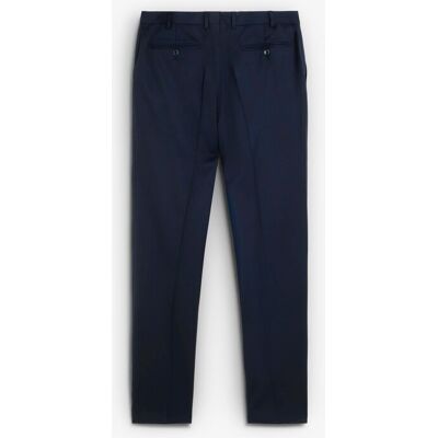 Scalpers - Pantalón de traje de hombre de lana con trabillas en la cintura. Azul marino 46 Scalpers - Pantalón de traje de hombre de lana con trabillas en la cintura. Azul marino 46