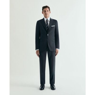 Scalpers - Pantalón de traje de hombre regular fit de lana liso. Gris oscuro 40 Scalpers - Pantalón de traje de hombre regular fit de lana liso. Gris oscuro 40