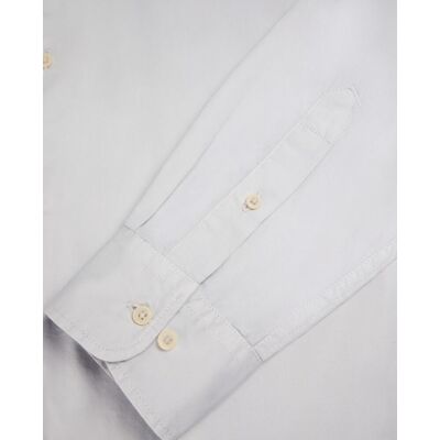 Scalpers - Camisa de hombre regular fit lisa de manga larga. Gris claro S Scalpers - Camisa de hombre regular fit lisa de manga larga. Gris claro S