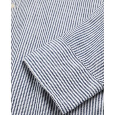 Scalpers - Camisa de hombre regular fit de rayas. Azul oscuro S Scalpers - Camisa de hombre regular fit de rayas. Azul oscuro S