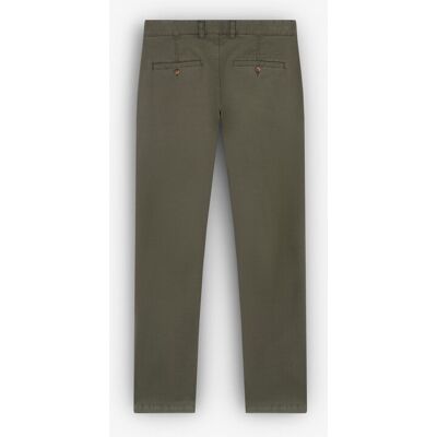 Scalpers - Pantalón chino de hombre con trabillas en la cintura. Verde militar 38 Scalpers - Pantalón chino de hombre con trabillas en la cintura. Verde militar 38