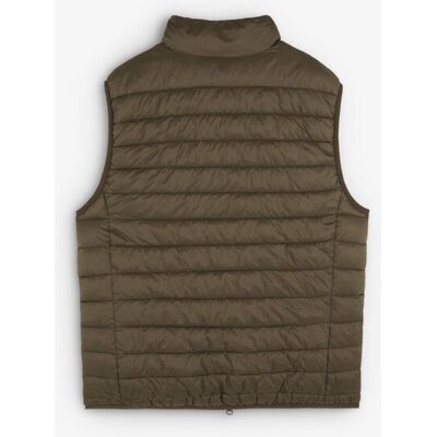 Scalpers - Chaleco de abrigo de hombre con cuello algo y cierre de cremallera. Kaki XL Scalpers - Chaleco de abrigo de hombre con cuello algo y cierre de cremallera. Kaki XL