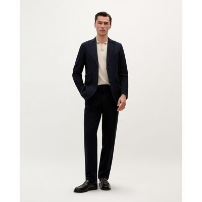 Scalpers - Traje de hombre regular fit en mezcla de algodón y lino liso. Navy 46 Scalpers - Traje de hombre regular fit en mezcla de algodón y lino liso. Navy 46