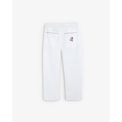Scalpers - Pantalón de hombre relaxed fit con cintura elástica y cordón de ajuste. Blanco L Scalpers - Pantalón de hombre relaxed fit con cintura elástica y cordón de ajuste. Blanco L