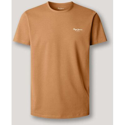 Pepe Jeans - Camiseta de hombre logo estampado fit slim. Natural XXL Pepe Jeans - Camiseta de hombre logo estampado fit slim. Natural XXL