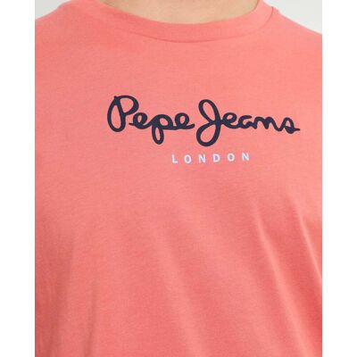 Pepe Jeans - Camiseta de hombre logo estampado fit regular. Melocotón M Pepe Jeans - Camiseta de hombre logo estampado fit regular. Melocotón M