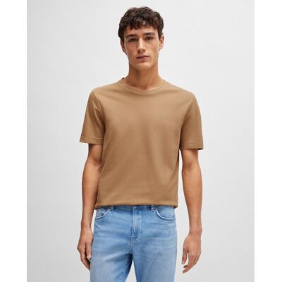Boss - Camiseta en mezcla de algodón con estructura de jacquard de burbujas. Marrón XL Boss - Camiseta en mezcla de algodón con estructura de jacquard de burbujas. Marrón XL