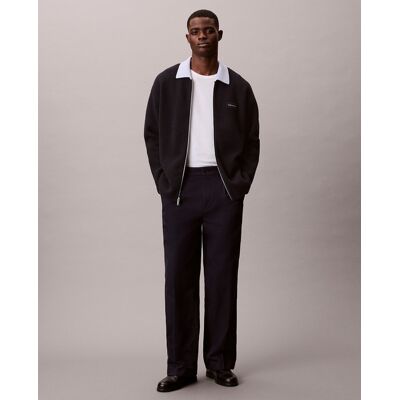 Calvin Klein - Pantalones Hombre Rectos Plisados. Azul marino 44 Calvin Klein - Pantalones Hombre Rectos Plisados. Azul marino 44