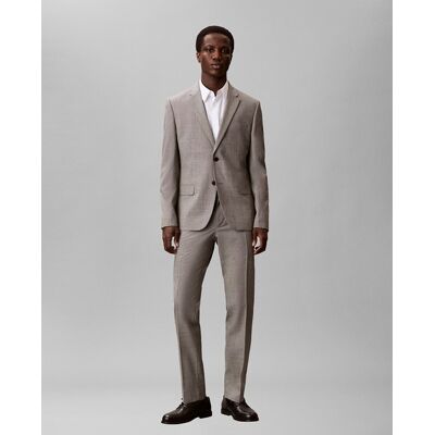 Calvin Klein - Pantalón de traje Hombre pata de gallo. Blanco 48 Calvin Klein - Pantalón de traje Hombre pata de gallo. Blanco 48