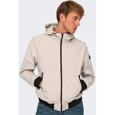 Only & Sons - Chaqueta bomber de hombre con capucha. Beige XL Only & Sons - Chaqueta bomber de hombre con capucha. Beige XL