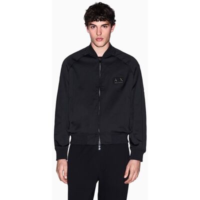 Armani - Bomber de hombre cierre con cremallera de corte regular. Negro S Armani - Bomber de hombre cierre con cremallera de corte regular. Negro S