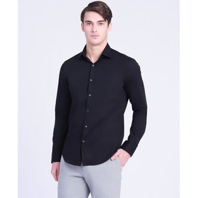 Calvin Klein - Camisa de Vestir Hombre fit slim en popelín. Negro 38 Calvin Klein - Camisa de Vestir Hombre fit slim en popelín. Negro 38