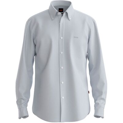 Boss - Camisa manga larga de hombre. Gris claro M Boss - Camisa manga larga de hombre. Gris claro M