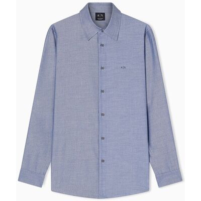 Armani - Camisa de hombre efecto chambray regular fit. Azul claro XXL Armani - Camisa de hombre efecto chambray regular fit. Azul claro XXL