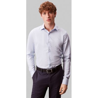 Calvin Klein - Camisa de vestir Hombre de cuello elástico ajustada. Azul claro 37 Calvin Klein - Camisa de vestir Hombre de cuello elástico ajustada. Azul claro 37
