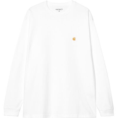 Carhartt - Camisetas de hombre L-S Chase T-Shirt. Blanco L Carhartt - Camisetas de hombre L-S Chase T-Shirt. Blanco L