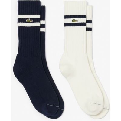 Lacoste - Pack de dos calcetines largos monocromáticos. Azul marino 43-46 Lacoste - Pack de dos calcetines largos monocromáticos. Azul marino 43-46