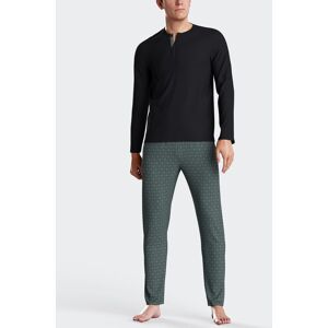 Impetus - Pijama largo de hombre estampado en algodón modal. Negro / Gris XXL Impetus - Pijama largo de hombre estampado en algodón modal. Negro / Gris XXL