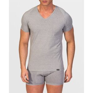 ZD - Camiseta interior de hombre de algodón egipcio de manga corta y cuello pico. Gris claro 56 ZD - Camiseta interior de hombre de algodón egipcio de manga corta y cuello pico. Gris claro 56