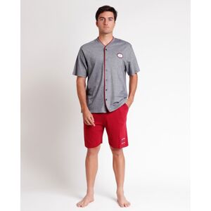 Admas - Pijama abierto corto de hombre de punto piqué. Azul marino M Admas - Pijama abierto corto de hombre de punto piqué. Azul marino M