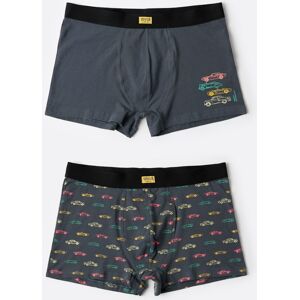 Admas - Pack de dos bóxer de punto de hombre en color gris oscuro. Gris oscuro M Admas - Pack de dos bóxer de punto de hombre en color gris oscuro. Gris oscuro M