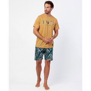 Admas - Pijama corto de hombre de punto de color camel. Camel M Admas - Pijama corto de hombre de punto de color camel. Camel M