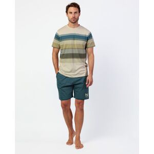 Admas - Pijama corto de hombre de punto de raya tejida en color camel. Camel M Admas - Pijama corto de hombre de punto de raya tejida en color camel. Camel M