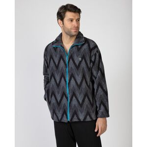 Massana - Bata de hombre corta con cierre de cremallera. Gris / Negro S Massana - Bata de hombre corta con cierre de cremallera. Gris / Negro S