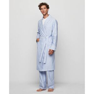 Mirto - Bata de hombre Oxford de algodón rayas azul claro. Azul claro M Mirto - Bata de hombre Oxford de algodón rayas azul claro. Azul claro M