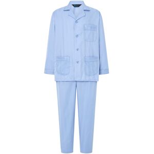 El Búho Nocturno - Pijama largo de hombre de satén color azul. Celeste L El Búho Nocturno - Pijama largo de hombre de satén color azul. Celeste L