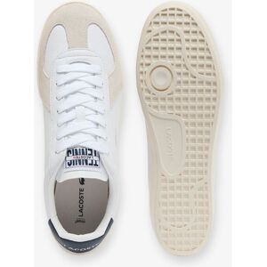 Lacoste - Zapatillas de hombre Baseshot Pro de cuero en blanco. Rosa 39,5 Lacoste - Zapatillas de hombre Baseshot Pro de cuero en blanco. Rosa 39,5