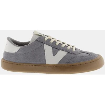 Victoria - Zapatillas deportivas unisex barefoot de serraje con piezas en contraste y suela caramelo. Gris 38 Victoria - Zapatillas deportivas unisex barefoot de serraje con piezas en contraste y suela caramelo. Gris 38