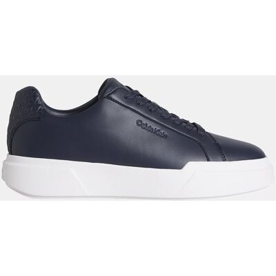 Calvin Klein - Zapatilla casco de piel con monogram. Azul marino 42 Calvin Klein - Zapatilla casco de piel con monogram. Azul marino 42