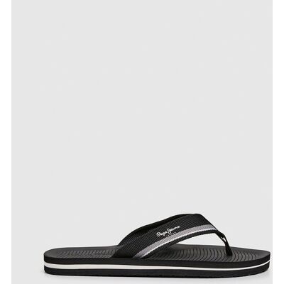 Pepe Jeans - Sandalia de playa tipo T-bar con parte superior de cinta de nailon y suela de EVA.. Negro 41 Pepe Jeans - Sandalia de playa tipo T-bar con parte superior de cinta de nailon y suela de EVA.. Negro 41