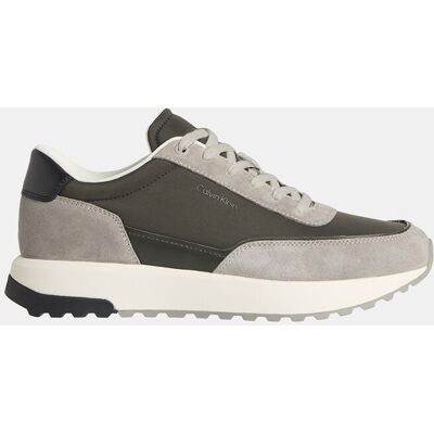 Calvin Klein - Zapatilla runner de nylon con serraje. Verde Oliva 43 Calvin Klein - Zapatilla runner de nylon con serraje. Verde Oliva 43