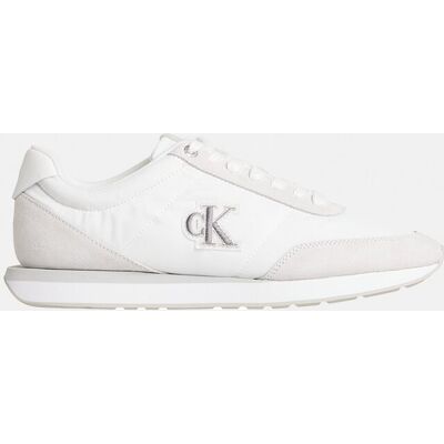 Calvin Klein - Zapatilla runner de nylon y serraje. Blanco 42 Calvin Klein - Zapatilla runner de nylon y serraje. Blanco 42
