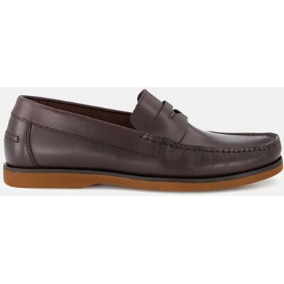 Lottusse - Mocasines de hombre en piel con bordón y adorno de antifaz. Marrón 42 Lottusse - Mocasines de hombre en piel con bordón y adorno de antifaz. Marrón 42